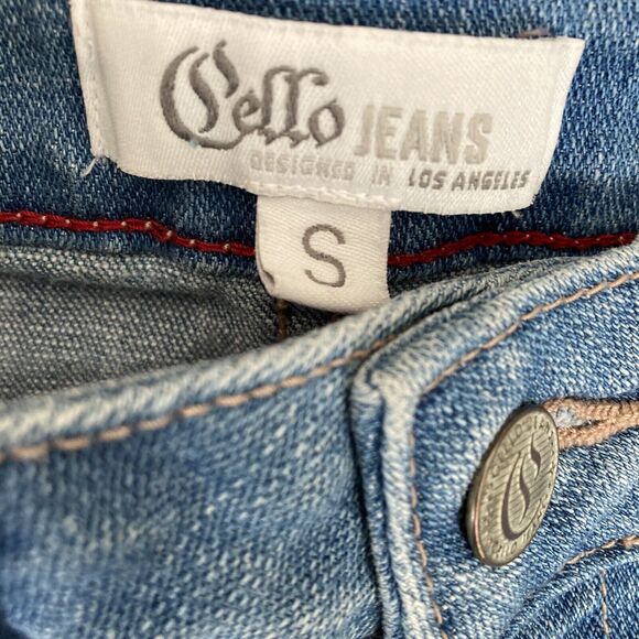 Cello Shorts Denim Womens Small Distressed Light Wash Cuffed - Picture 4 of 6